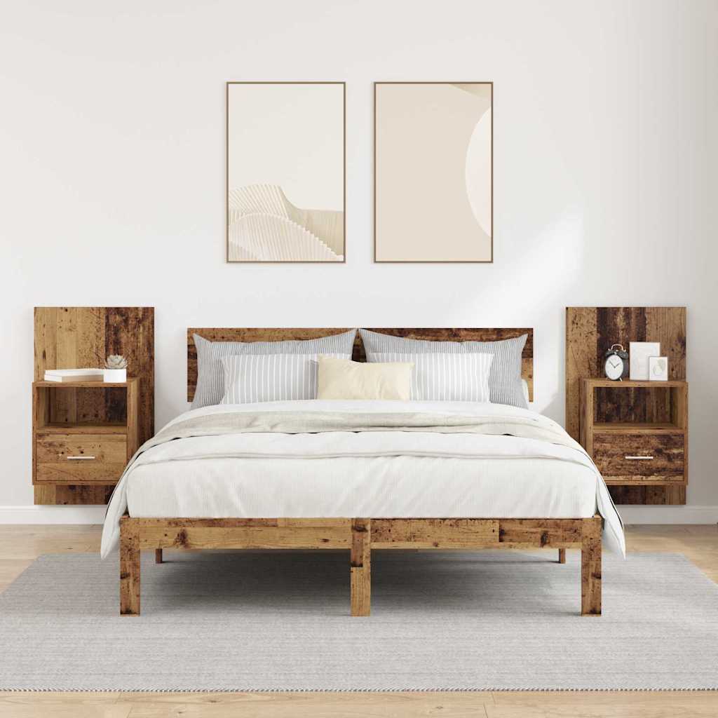 Bed Cabinet 2 pcs Old wood 48.5 x 32.5 x 80 cm Engineered wood